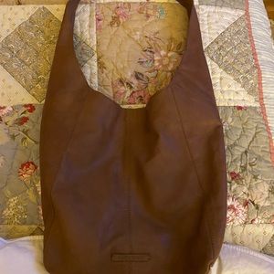 Caramel colored Lucky Brand leather hobo